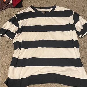 No Boundaries Black and White Striped Tee